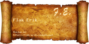 Flak Erik névjegykártya